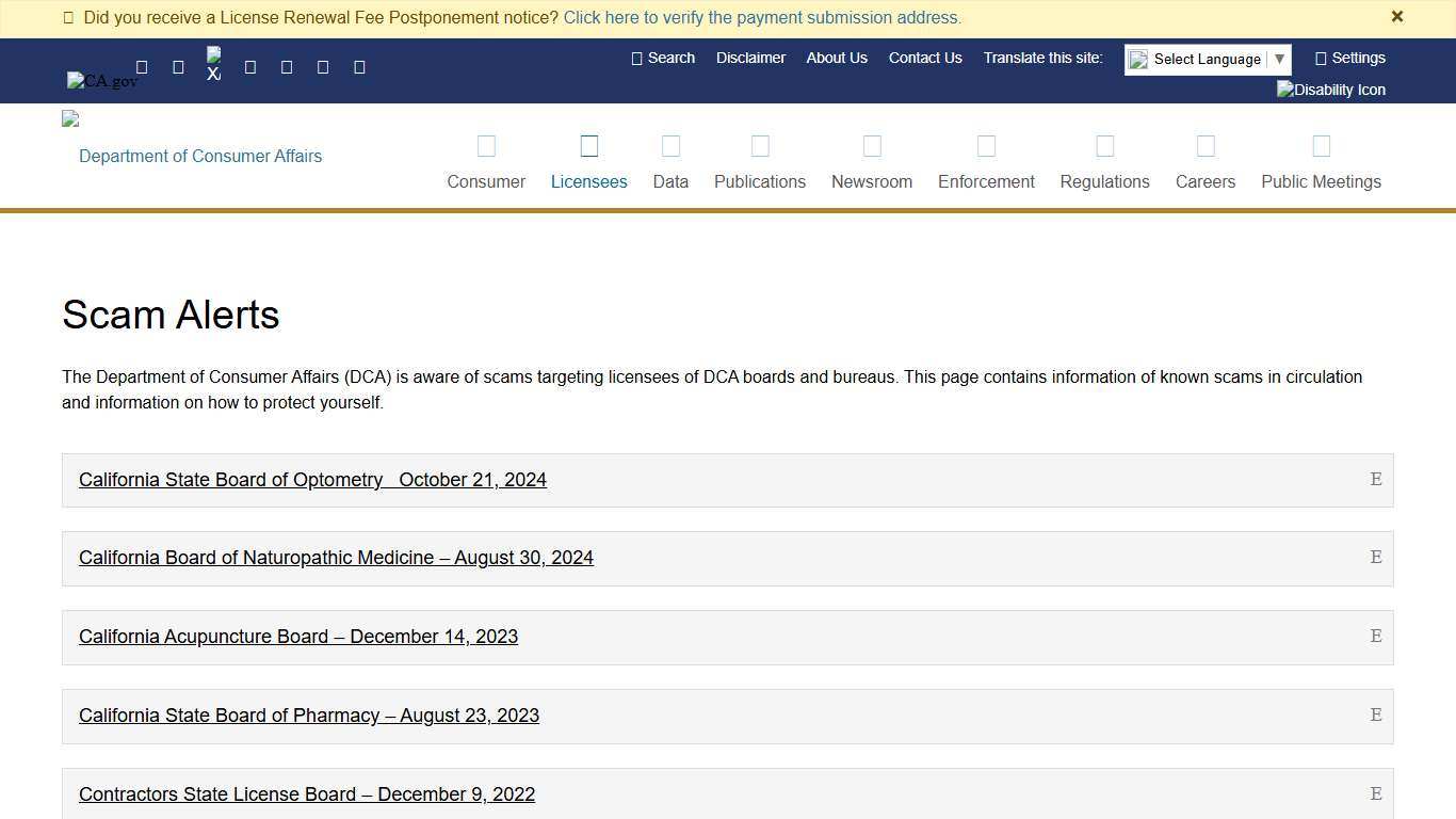 Fraud Scam Alert - Department of Consumer Affairs