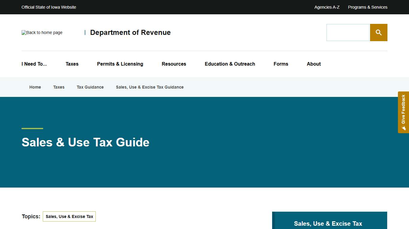 Sales & Use Tax Guide Department of Revenue